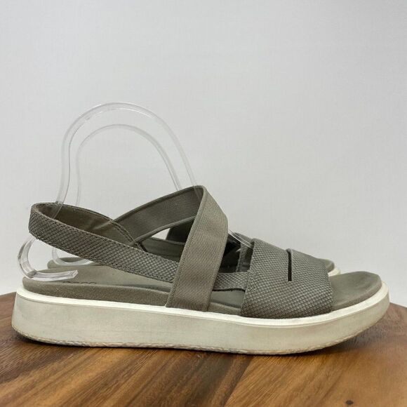 Ecco Strappy Leather Comfort Sandal Women's Size EU 39 US 8-8.5 Gray Suede - Picture 1 of 7